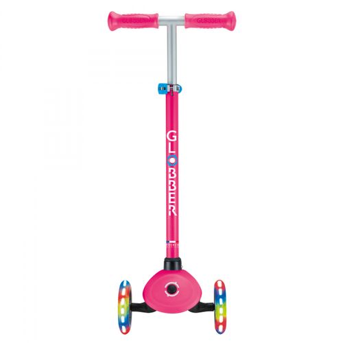 קורקינט לילדים פרימו לייטס Primo Lights אורות בגלגלים, נעילת היגוי וידית בגובה משתנה - ורוד פוקסיה