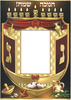 20 מסגרת סביבון עם סמלי חנוכה אדום זהב