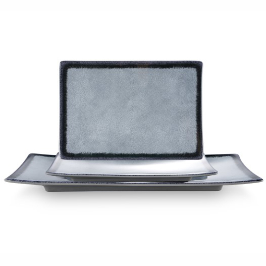 פלטה מלבנית 30*21 ס"מ  מלמין צבע אפור Y.C.028043 / S855-12