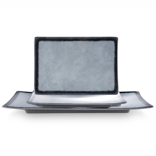 פלטה מלבנית 35*24 ס"מ  מלמין צבע אפור Y.C.028050 / S855-14