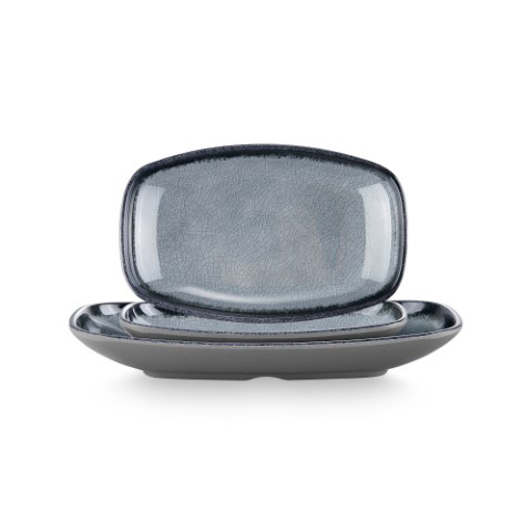 צלחת אובלית 18*11 ס"מ מלמין צבע אפור Y.C.028227 / OB-07