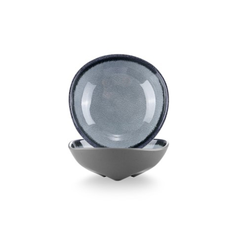 קערה סלט משולשת 17 ס"מ  מלמין צבע אפור Y.C.028296 / S18-6.5