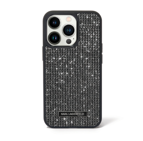 KARL Diamond With Logo Metal iPhone 16 Pro Max Black