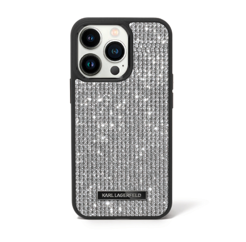 KARL Diamond With Logo Metal iPhone 16 Pro Max Silver