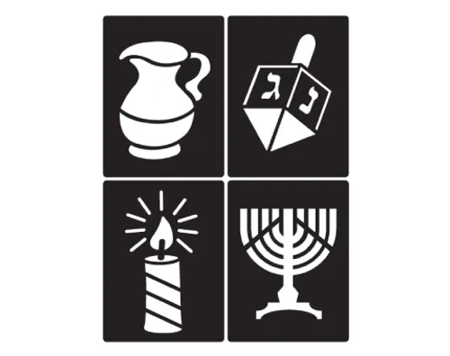 שבלונות סמלי חנוכה - 4 יח'
