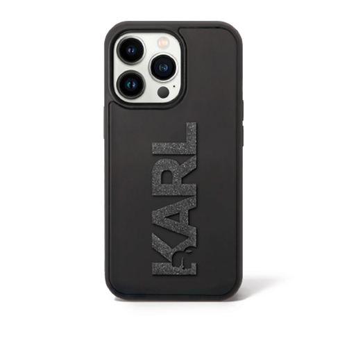 KARL Glitter Logo 3D Print For iPhone 16 Pro Max Black
