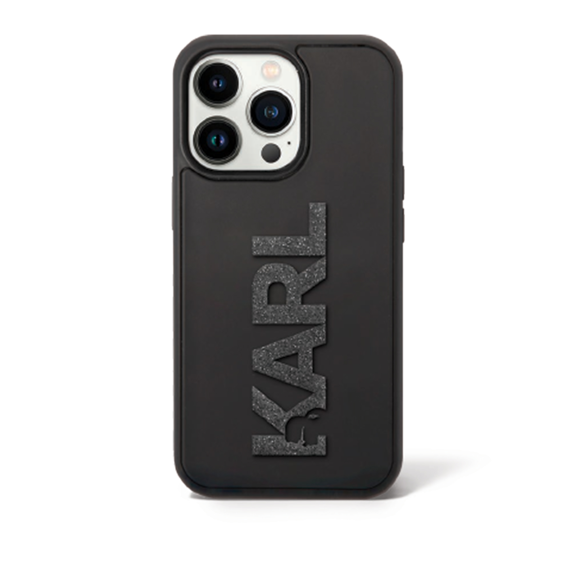 KARL Glitter Logo 3D Print For iPhone 16 Pro Max Black
