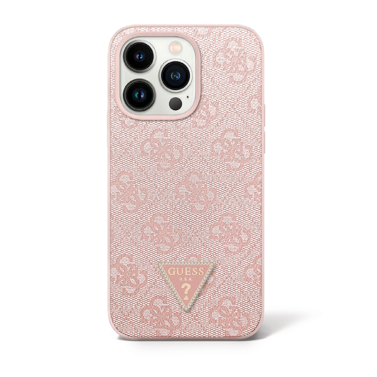 GUESS PU Case Triangle Metal Logo iPhone 16 pro max Pink