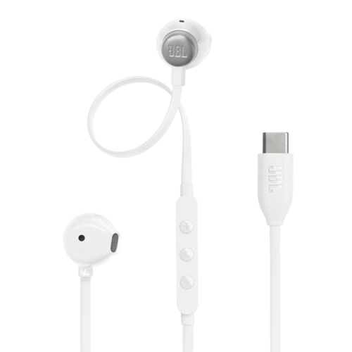 אוזניות JBL TUNE 305C - TYPE C בצבע לבן 