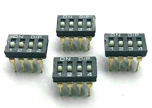 מתג 4 מצבים, DIP SWITCH, במבנה IC. רוחב כל פין 2.54ממ