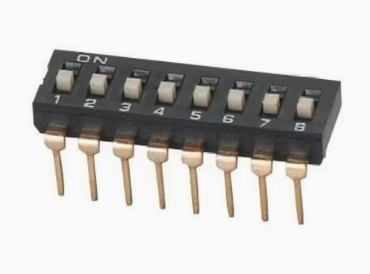 מתג 8 מצבים, DIP SWITCH, במבנה IC. רוחב כל פין 2.54ממ