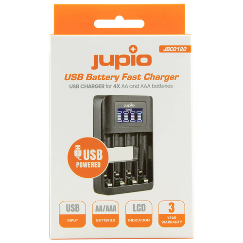 מטען USB מהיר ל 4 סוללות AA/AAA נטענות Jupio