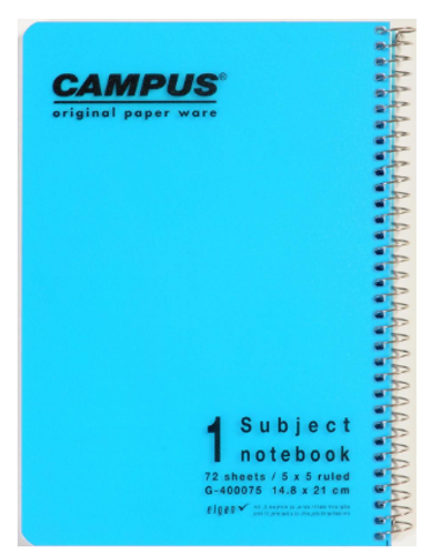  מחברת ספירלה כריכת פלסטיק A4 - CAMPUS