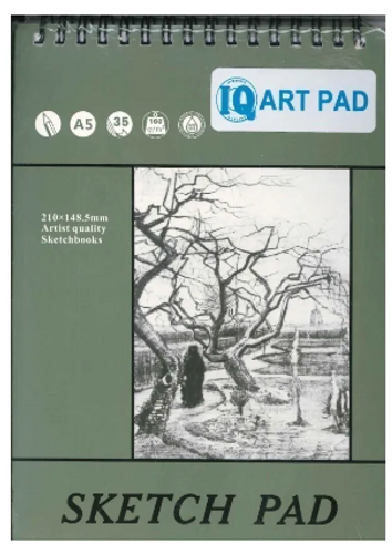  בלוק רישום - סקטצ' בוק כריכה קשה 160 גרם -IQ Art Pad A5