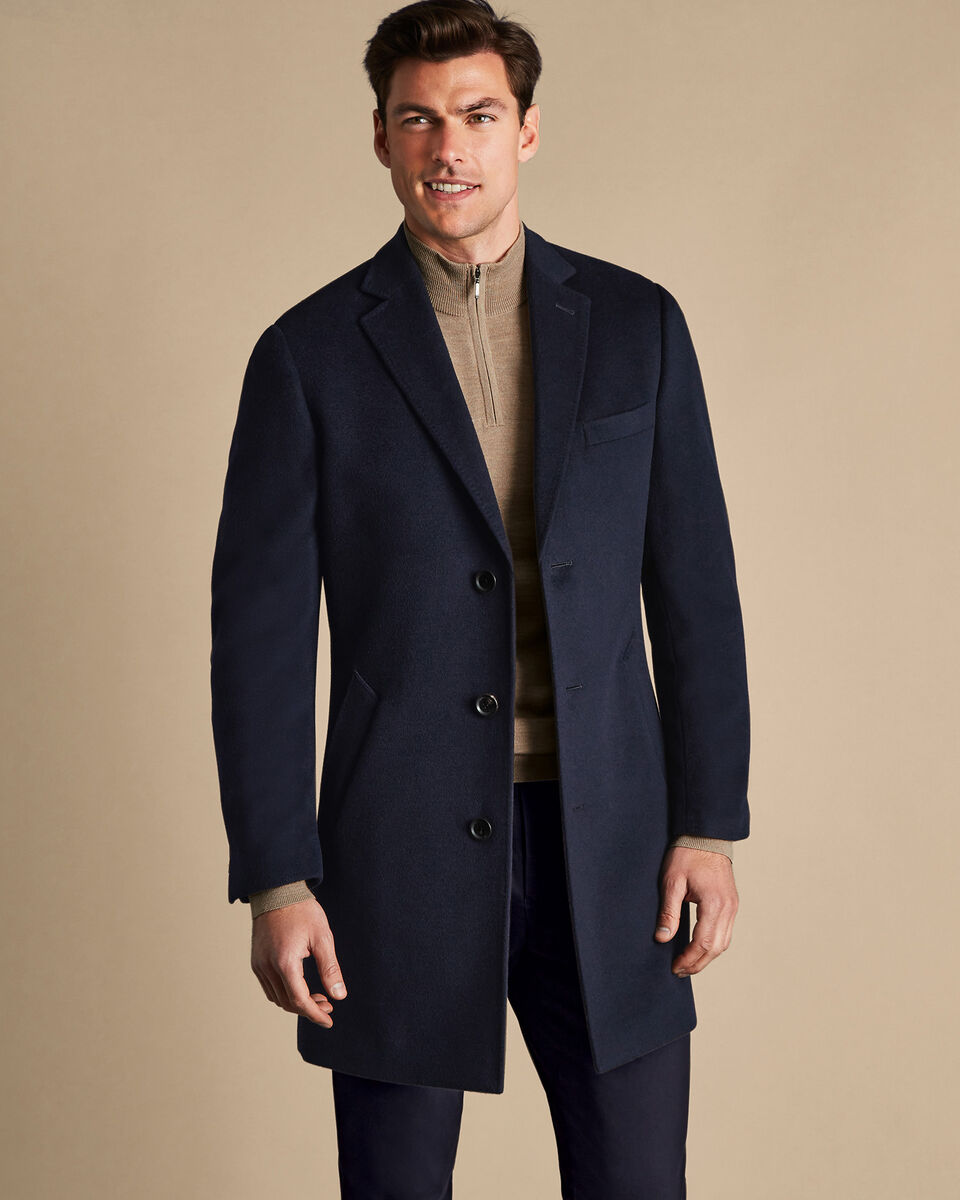 מעיל צמר כחול - Wool Overcoat - Navy