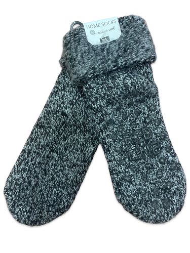 גרבי צמרר מחממות להליכה בבית - בצבע שחור מלאנג'