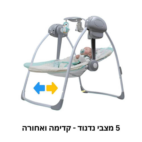 נדנדה חשמלית מתקפלת וניידת עם שלט וחיבור לשנאי - בייבי מישל
