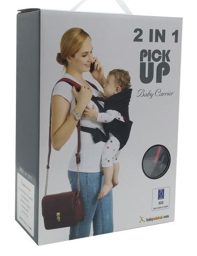מנשא לתינוק 2 ב 1 Pick Up עם אפשרות נשיאה עם הפנים כלפי ההורה או כלפי חוץ - אפור בהיר