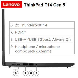 מחשב נייד Lenovo ThinkPad T14 Gen5 14"-U7-16GB-1TB-W11p