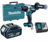 מברגה מקדחה נטענת 13 ממ מנוע BL מתח 18V כולל סוללה 5AH מבית MAKITA