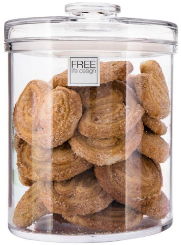 קופסא עגולה לעוגיות 3 ליטר אקריל | FREE
