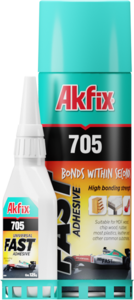 דבק מהיר אוניברסלי + אקטיבטור | סט 50 גר׳ + 200 מ״ל – akfix 705