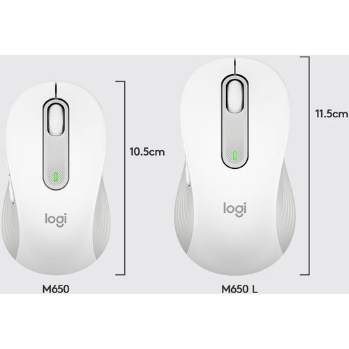 עכבר אלחוטי לבן  Logitech M650 L Wireless Mouse-ROSE-Bluethooth
