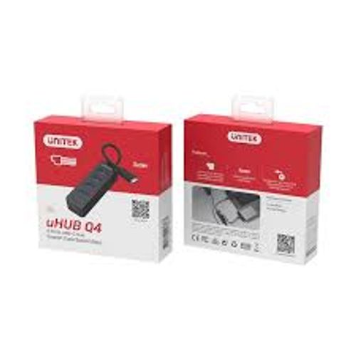 מפצל  USB3 עם חיבור Unitek uHUB Q4 H1117B  Type-c  