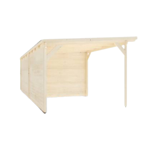 מחסן עץ Cabin עם גזיבו 7x3 עובי 45