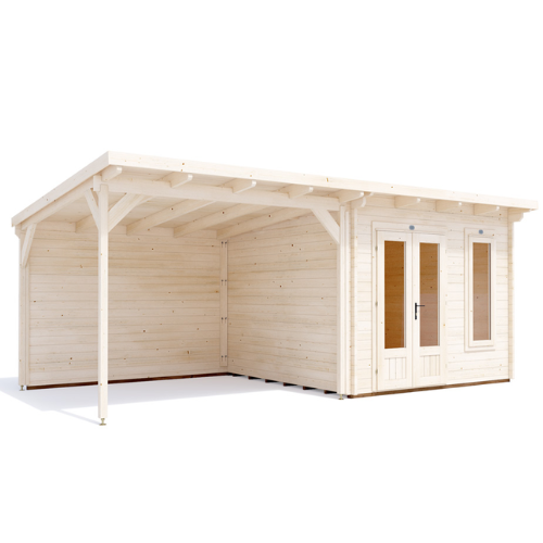 מחסן עץ Cabin עם גזיבו 6x3 עובי 45