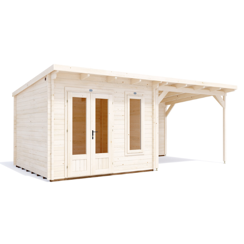 מחסן עץ Cabin עם גזיבו 6x3 עובי 45
