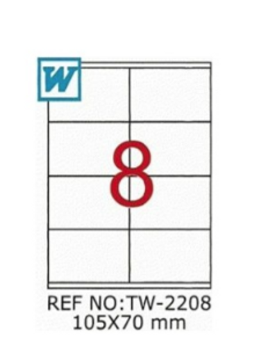  מדבקות כסופות למדפסות לייזר 70/105 כמות 8 בדף
