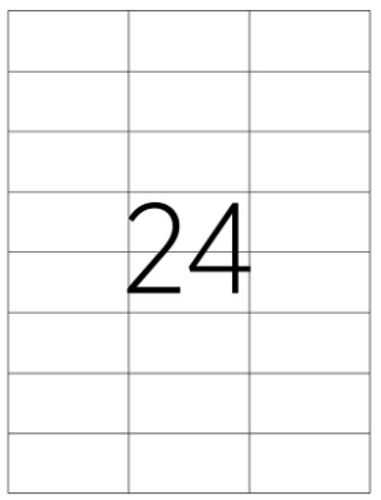  מדבקות כסופות למדפסות לייזר 70/37 כמות 24 בדף