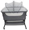 עריסת תינוק מתקפלת עם 5 מצבי גובה, דופן נפתחת ומזרן מנדף זיעה - שביט שחור/אפור