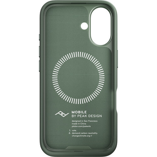 Peak Design Mobile Everyday Fabric קייס עבור iPhone 16 (ירוק Sage)
