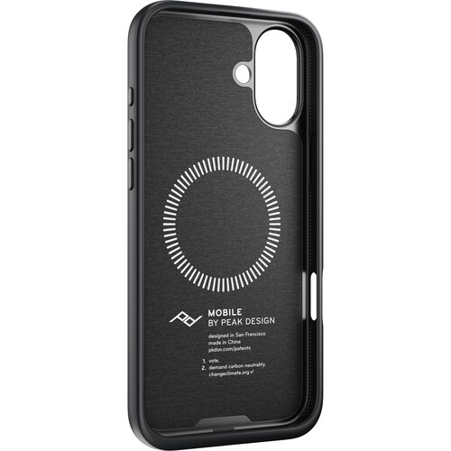 Peak Design Mobile Everyday Fabric קייס עבור iPhone 16 Plus (אפור Charcoal)