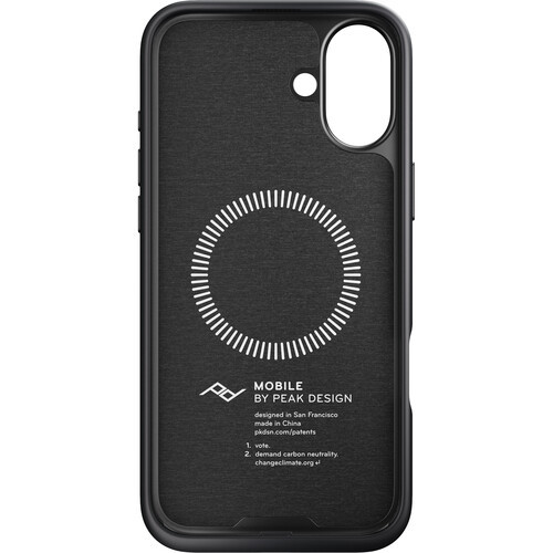 Peak Design Mobile Everyday Fabric קייס עבור iPhone 16 Plus (אפור Charcoal)