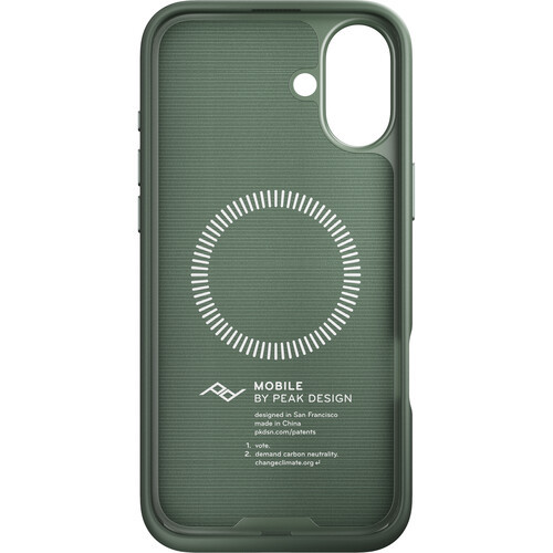 Peak Design Mobile Everyday Fabric קייס עבור iPhone 16 Plus (ירוק Sage)
