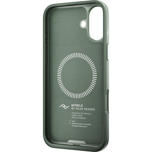 Peak Design Mobile Everyday Fabric קייס עבור iPhone 16 Plus (ירוק Sage)