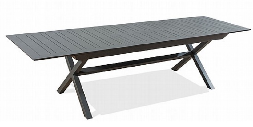 שולחן אלומיניום 216x100 נפתח ל-297 ס"מ בצבע אפור