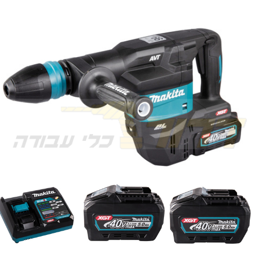 גוף פטיש חציבה + 2 סוללות-5ah 40V ומטען - מתח HM001GZ 40V  מתוצרת Makita 