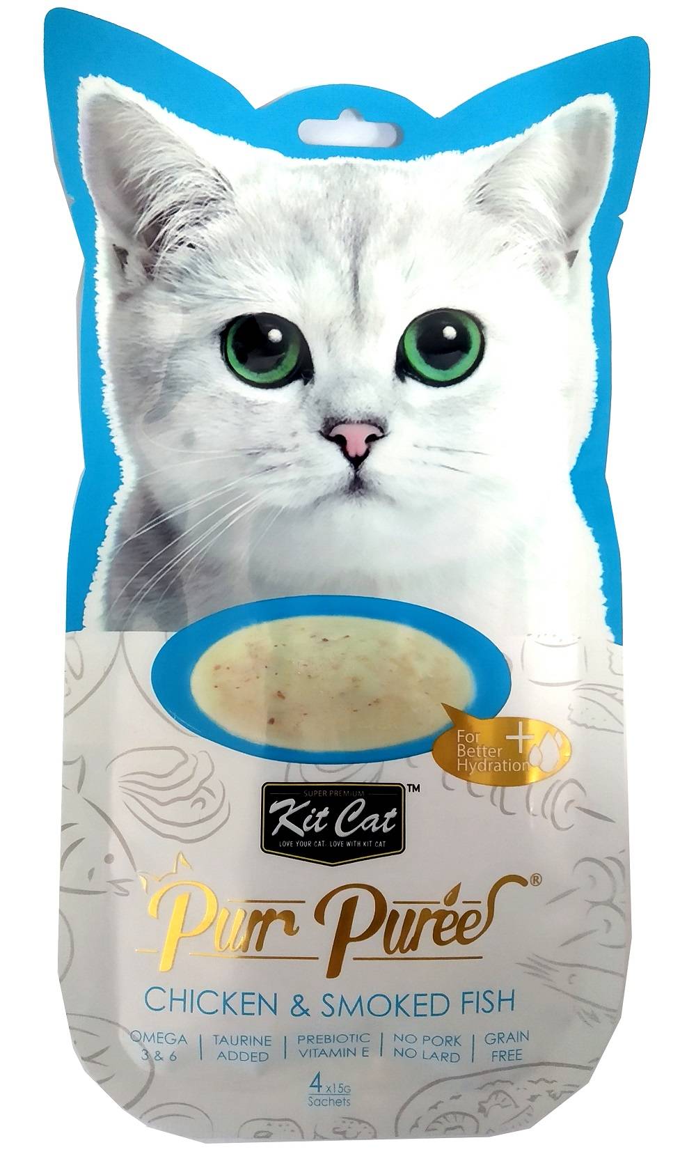 קיט קט Kit Cat שלוקים עוף ודג מעושן 60 גרם