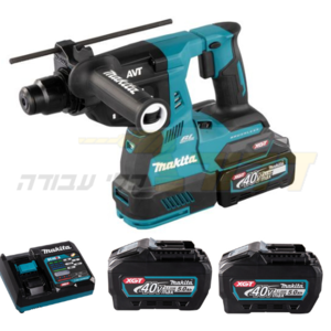 גוף פטישון נטען בראשלס + 2 סוללות-5ah 40V ומטען מקיטה Makita HR003GZ BL 40V