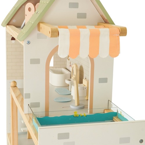 בית בובות תלת קומתי עם 23 פריטי איבזור - וילה אורבנית