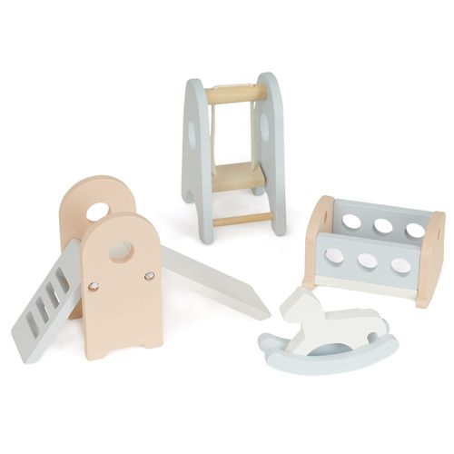 בית בובות תלת קומתי עם 23 פריטי איבזור - וילה אורבנית