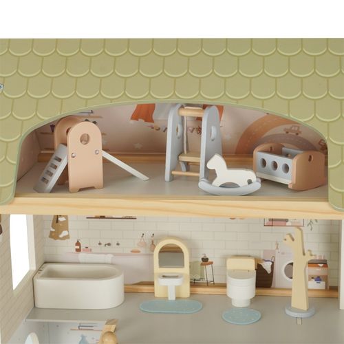 בית בובות תלת קומתי עם 23 פריטי איבזור - וילה אורבנית