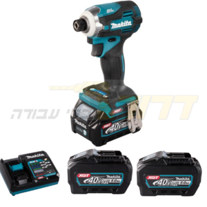גוף מברגת אימפקט נטענת בראשלס+ 2 סוללות-5ah 40V ומטען, מקיטה Makita TD001GZ BL 40V 