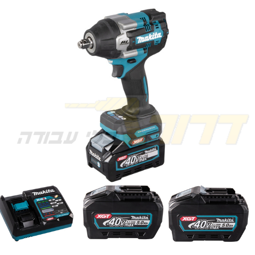 מפתח רטיטה נטען + 2 סוללות-5ah 40V ומטען, מקיטה Makita TW007GZ 40V 