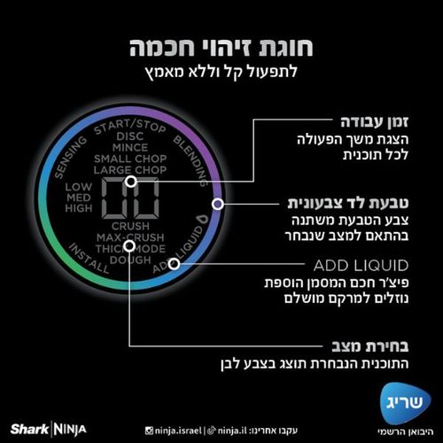 מעבד מזון משולב בלנדר 1200 וואט Ninja TB403 DETECT