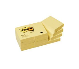 מזכריות צהובות עם דבק מידה 38/51 מ"מ 653 Post it